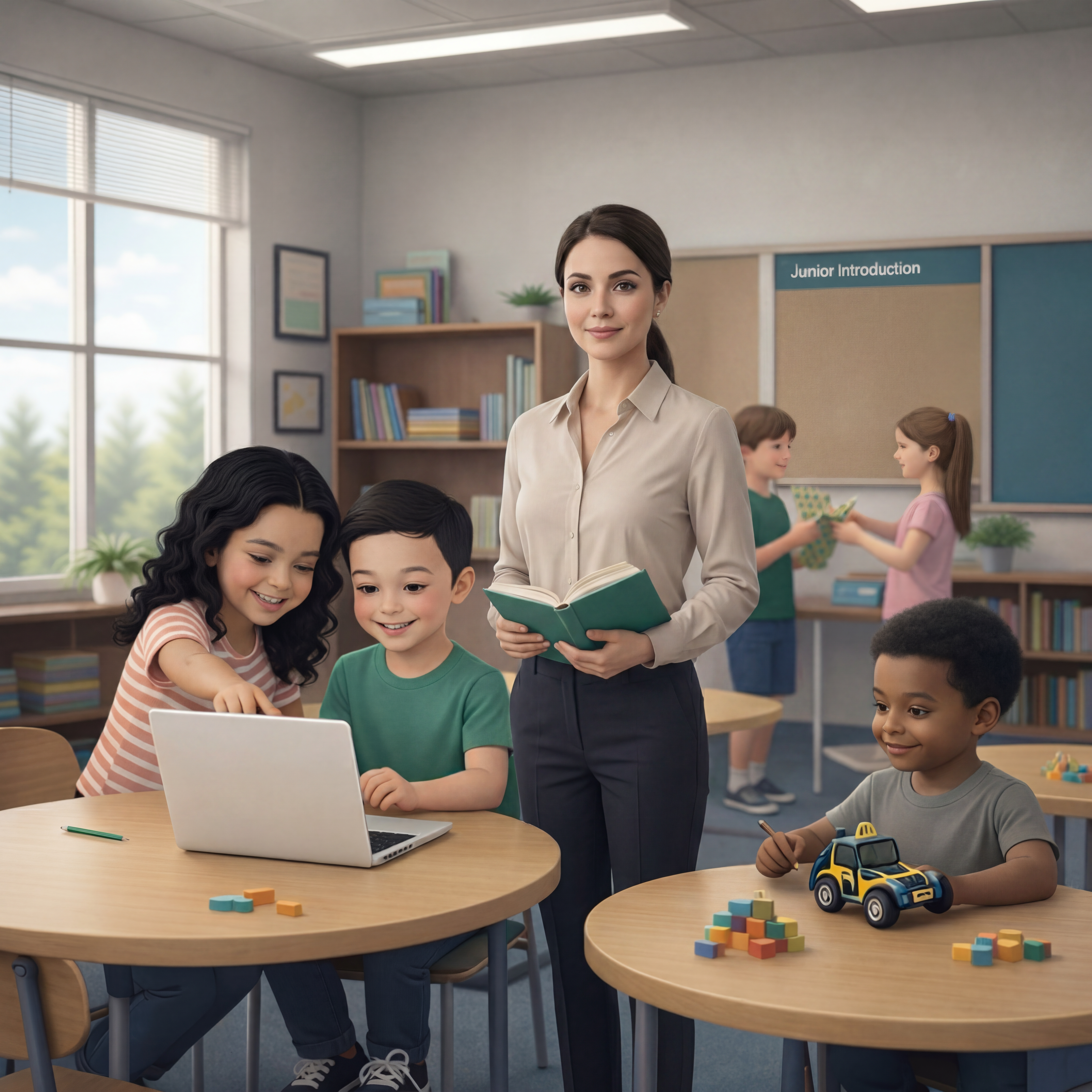 Docente utilizando recursos pedagógicos